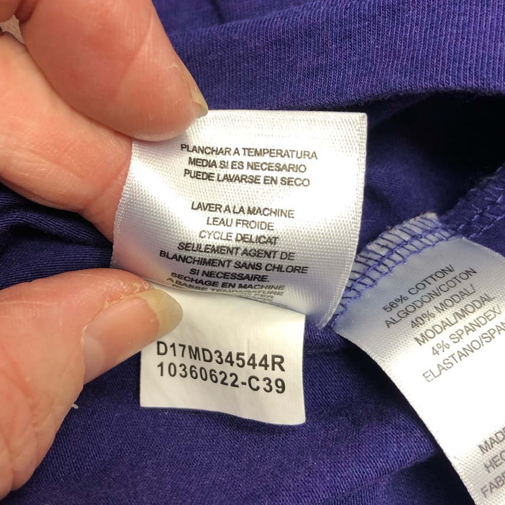 Anne Klein purple dressy cotton shirt. Size large - Picture 4 of 5